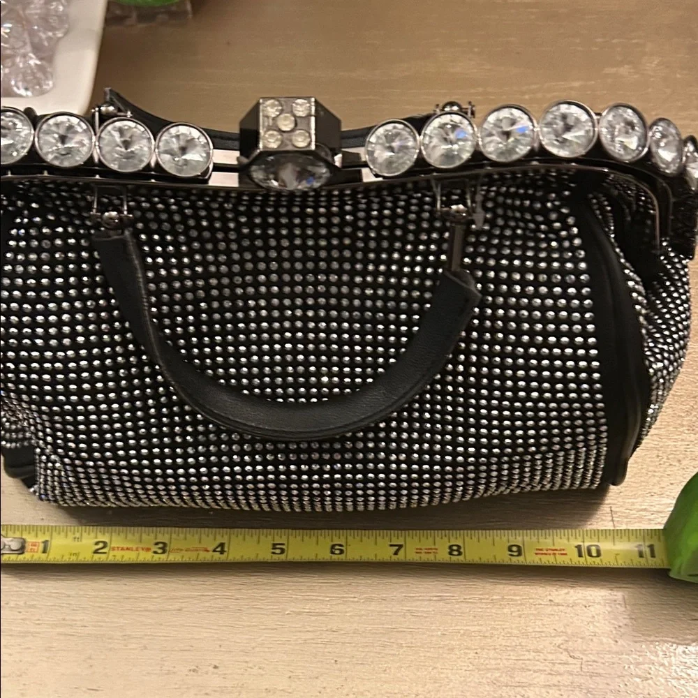 Chic Black and Silver Studded Satchel - Picture 6 of 7
